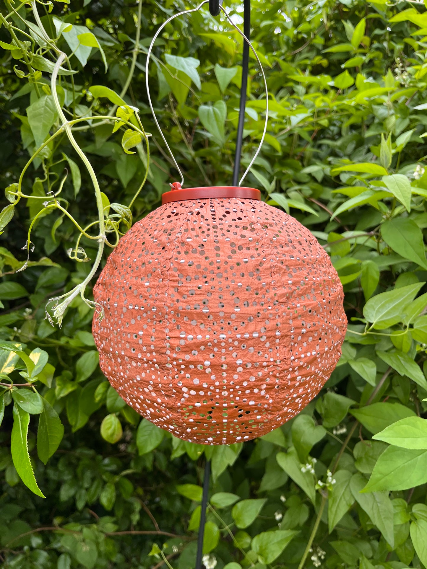 Fin20 cm solcelle lampe i kobber rød. Nr. RO20/20