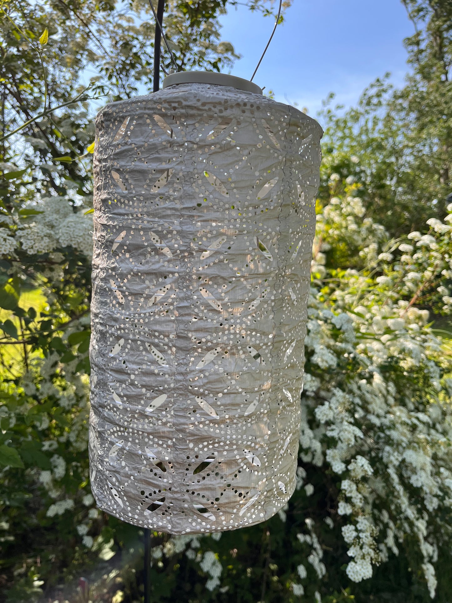 Solcelle lampe cylinder form 18 cm.