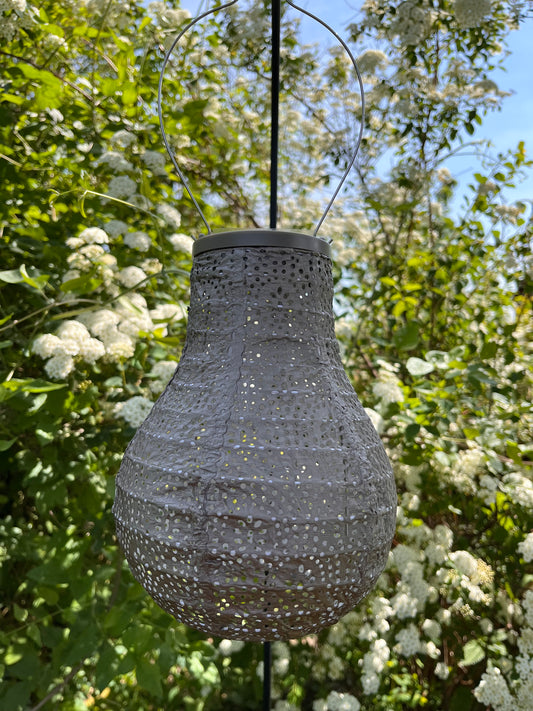 Mørke grå solcelle lampe 16 cm. Nr. Bu 16/91