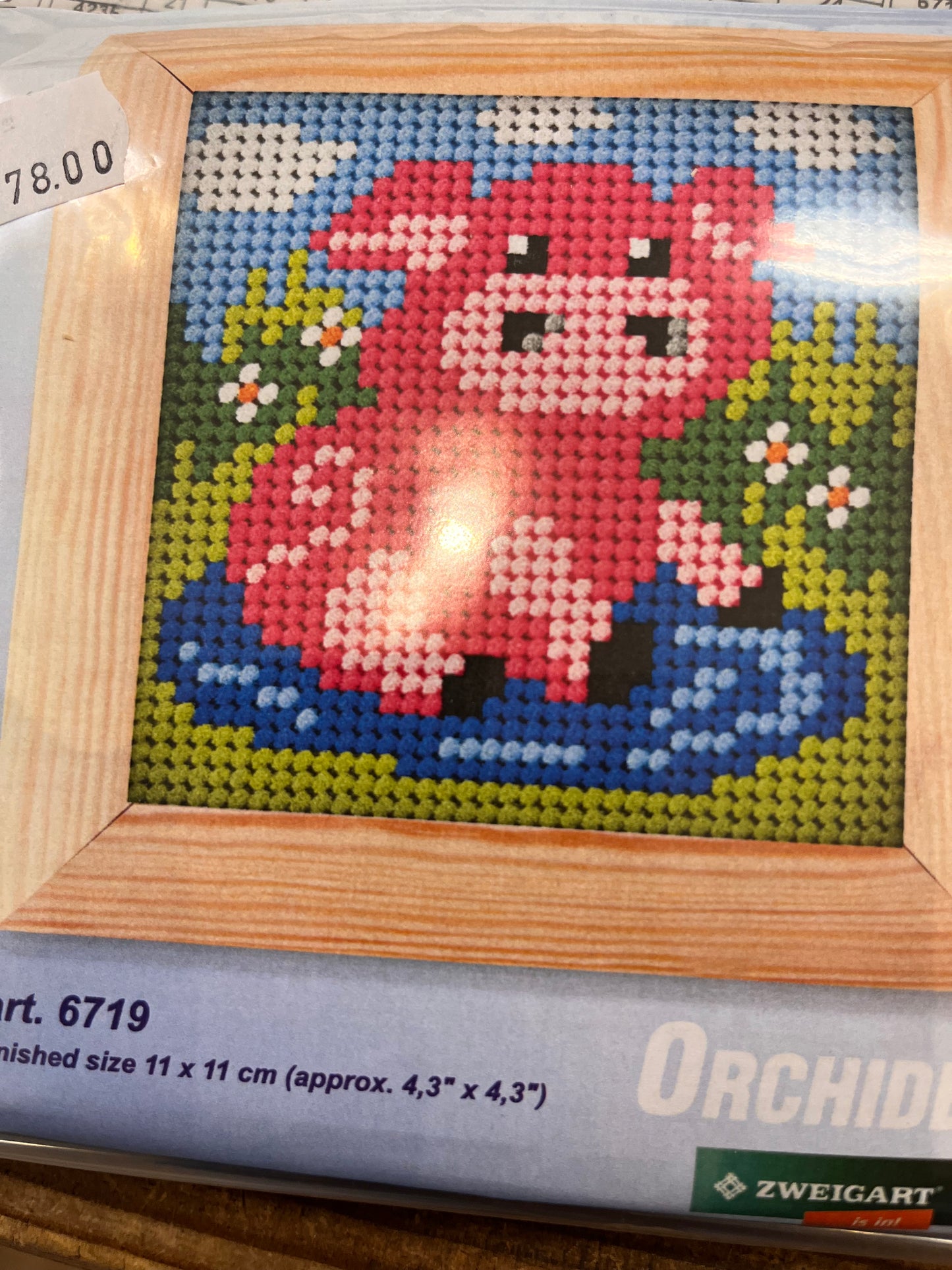 Broderi kit børn med ko.