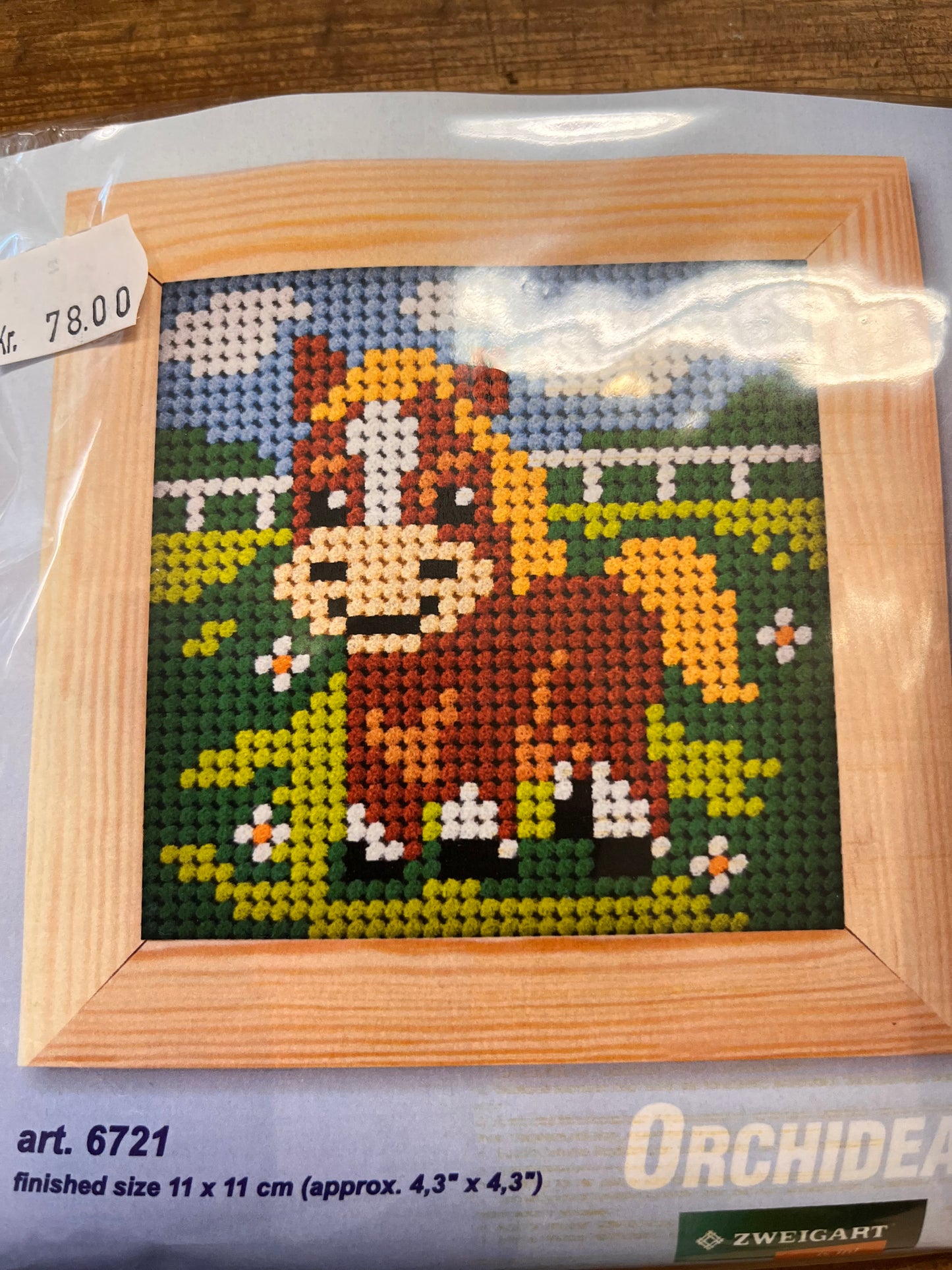 Broderi kit børn med ko.
