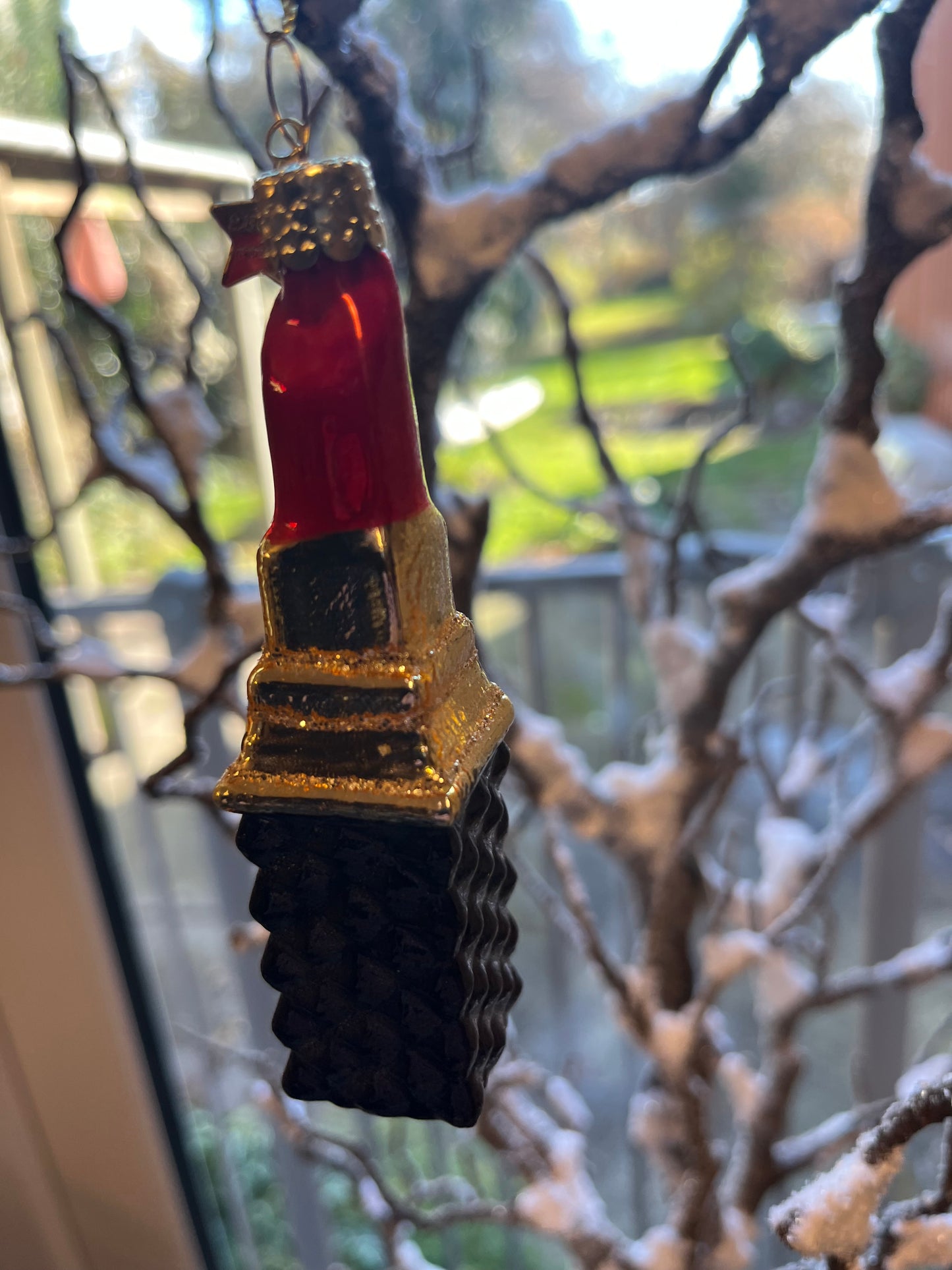 Læbestift rød med guld